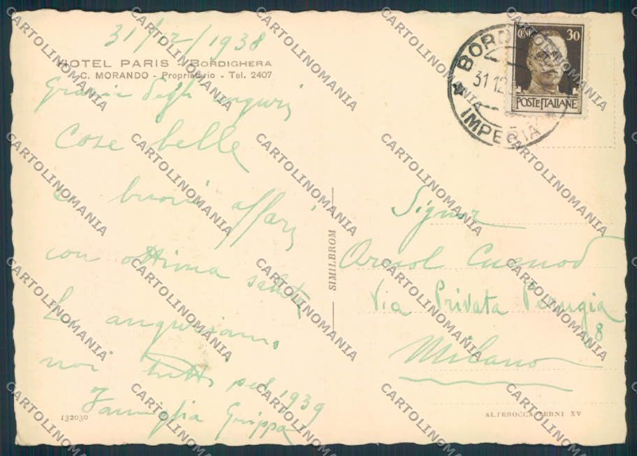 Imperia Bordighera FG cartolina ZF3351 – retro