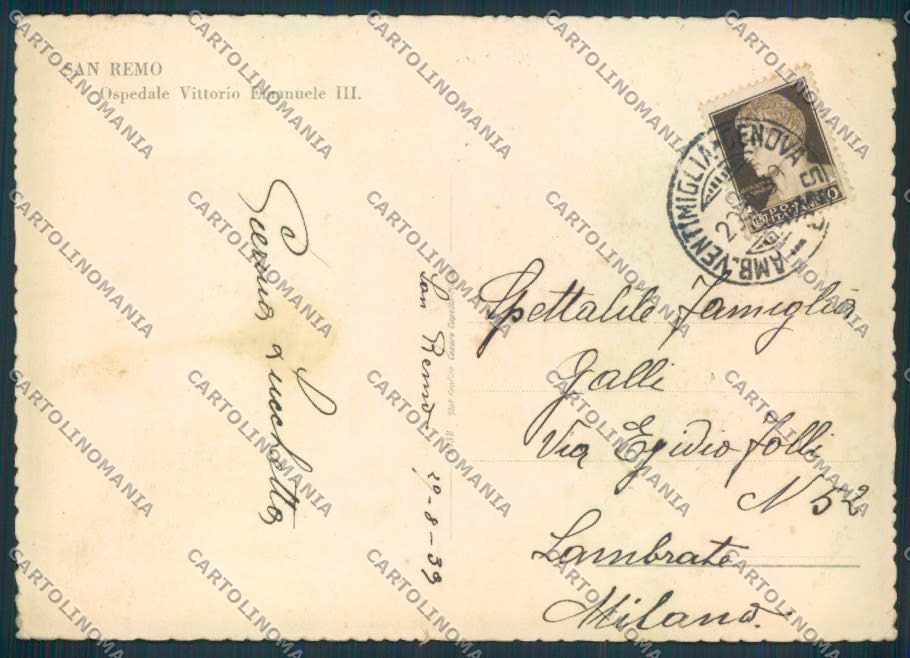 Imperia Sanremo FG cartolina ZF3374 – retro