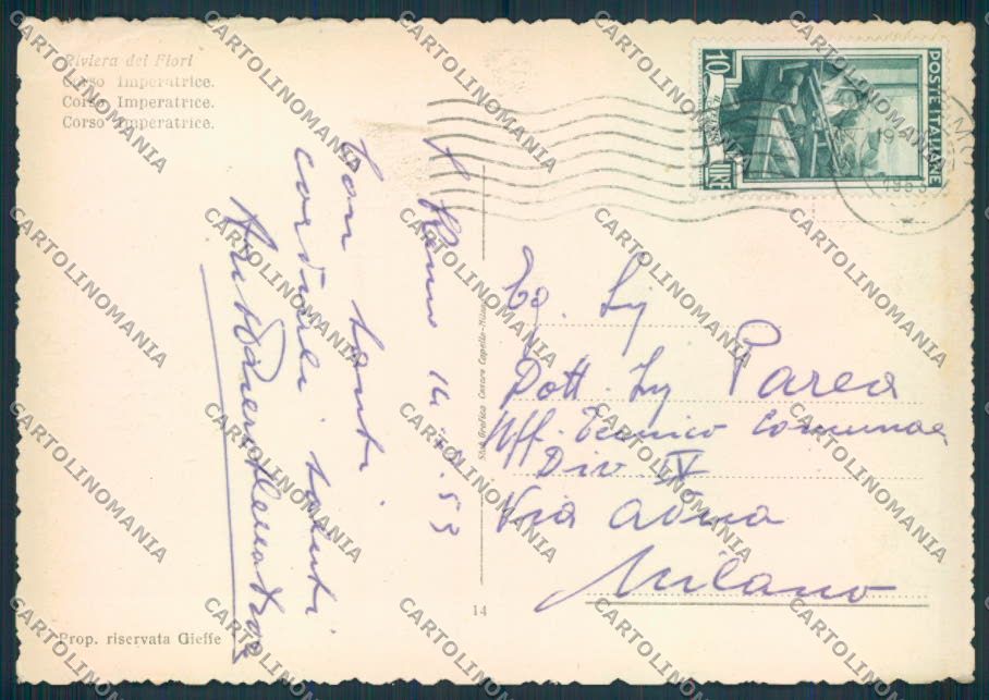 Imperia Sanremo FG cartolina ZF3391 – retro