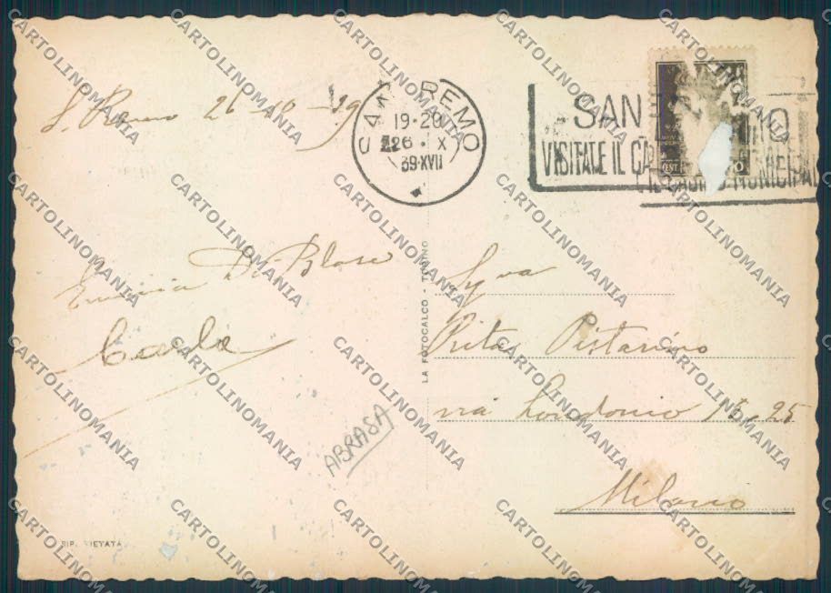 Imperia Sanremo ABRASA FG cartolina ZF3393 – retro