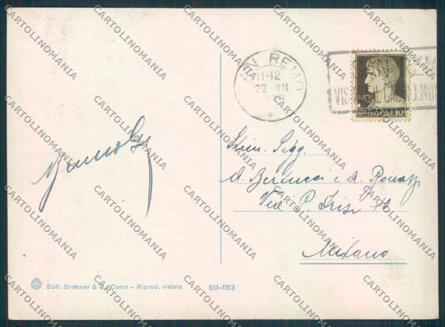Imperia Sanremo FG cartolina ZF3398 – retro
