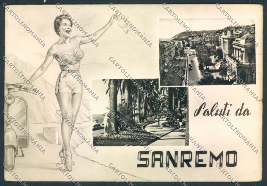 Imperia Sanremo Saluti da foto FG cartolina ZF3433 – fronte