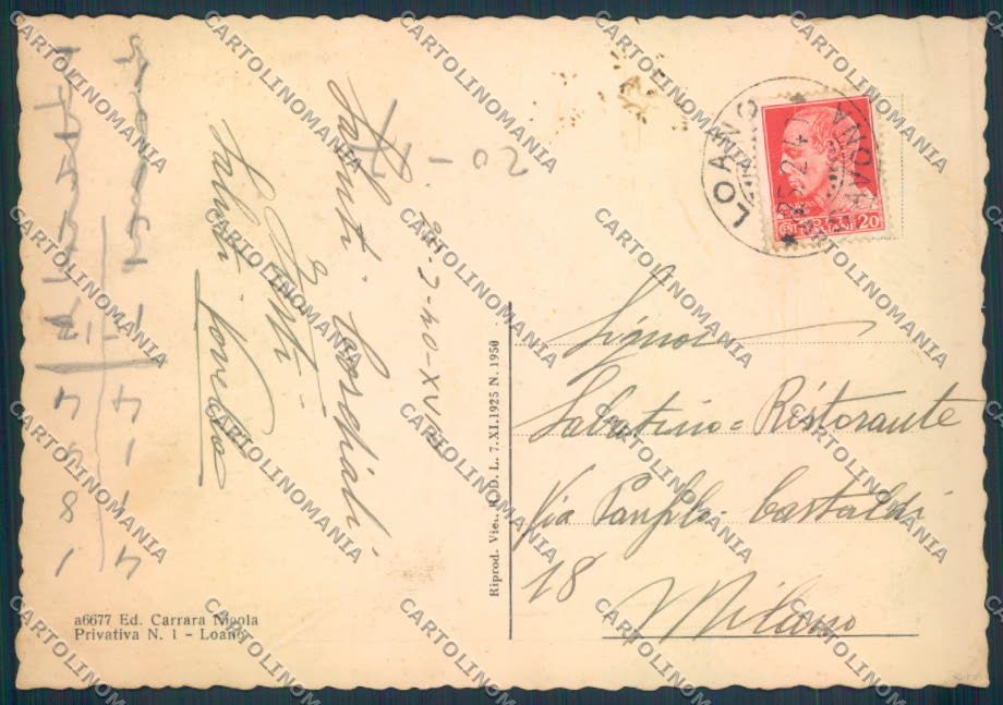 Savona Loano FG cartolina ZF3501 – retro