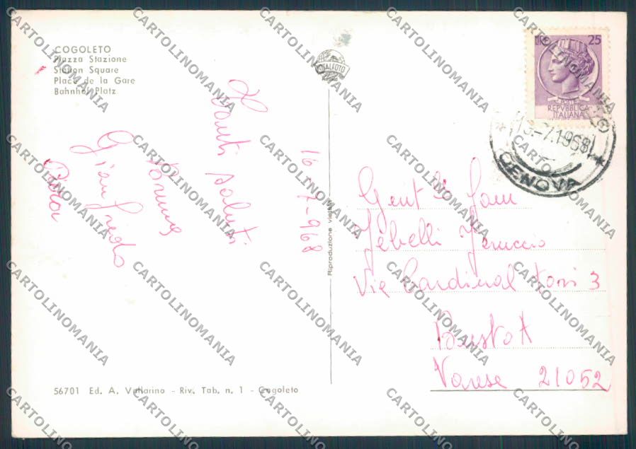 Genova Cogoleto Corriera foto FG cartolina ZF3505 – retro