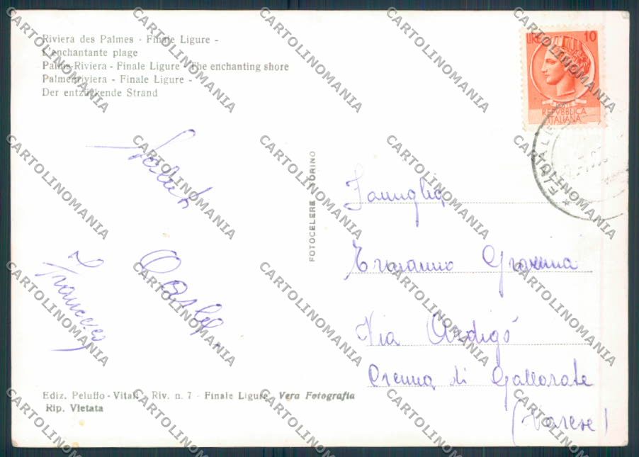 Savona Finale Ligure foto FG cartolina ZF3514 – retro