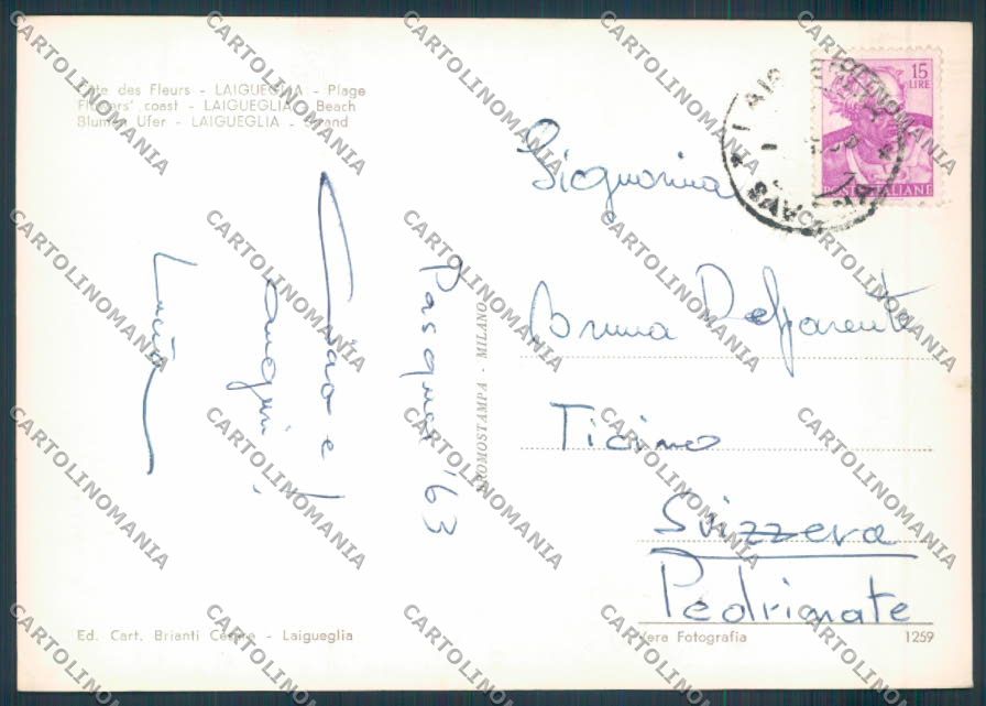 Savona Laigueglia foto FG cartolina ZF3517 – retro