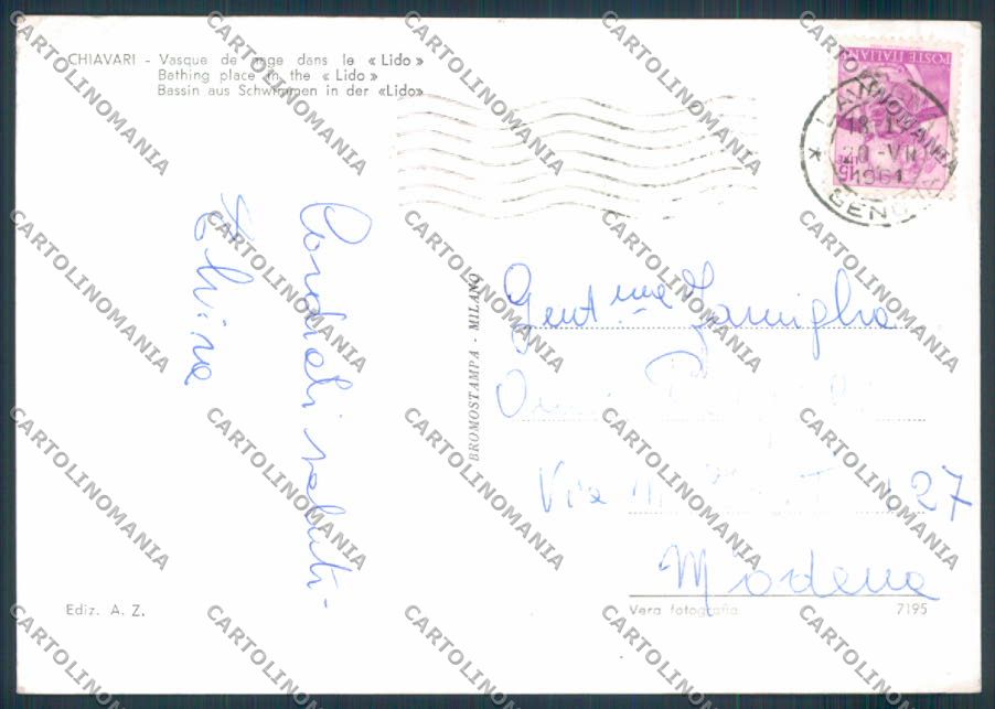 Genova Chiavari foto FG cartolina ZF3521 – retro