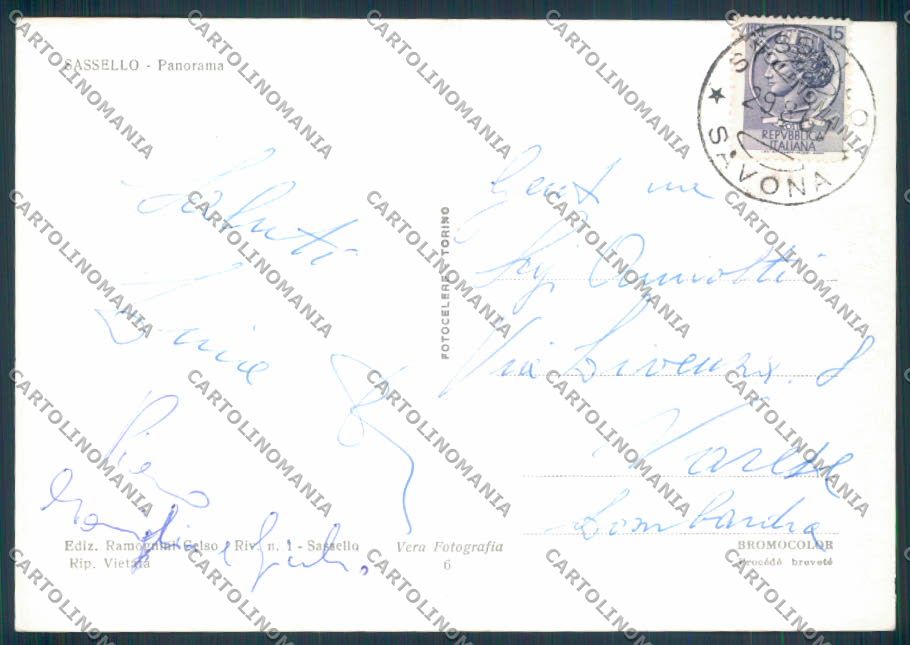 Savona Sassello foto FG cartolina ZF3529 – retro