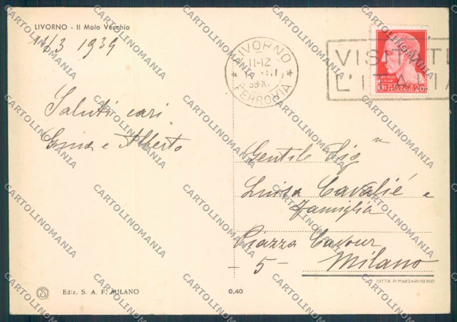 Livorno città FG cartolina ZF3549 – retro
