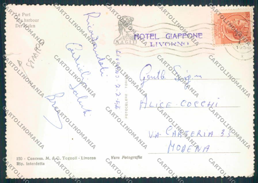 Livorno città STRAPPO foto FG cartolina ZF3583 – retro