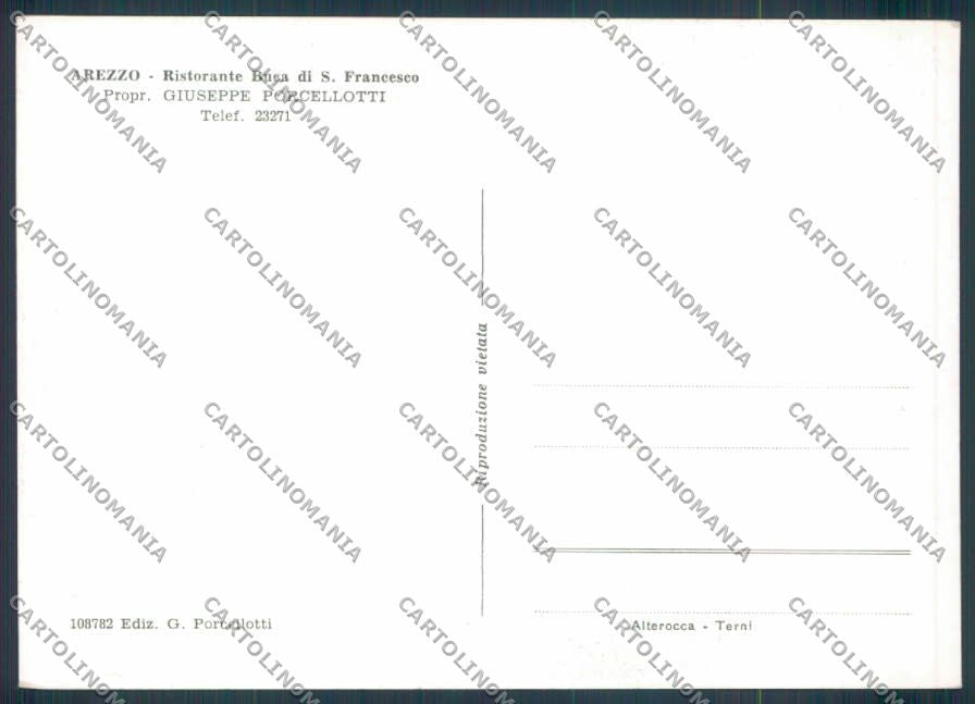 Arezzo città Pubblicitaria FG cartolina ZF3586 – retro