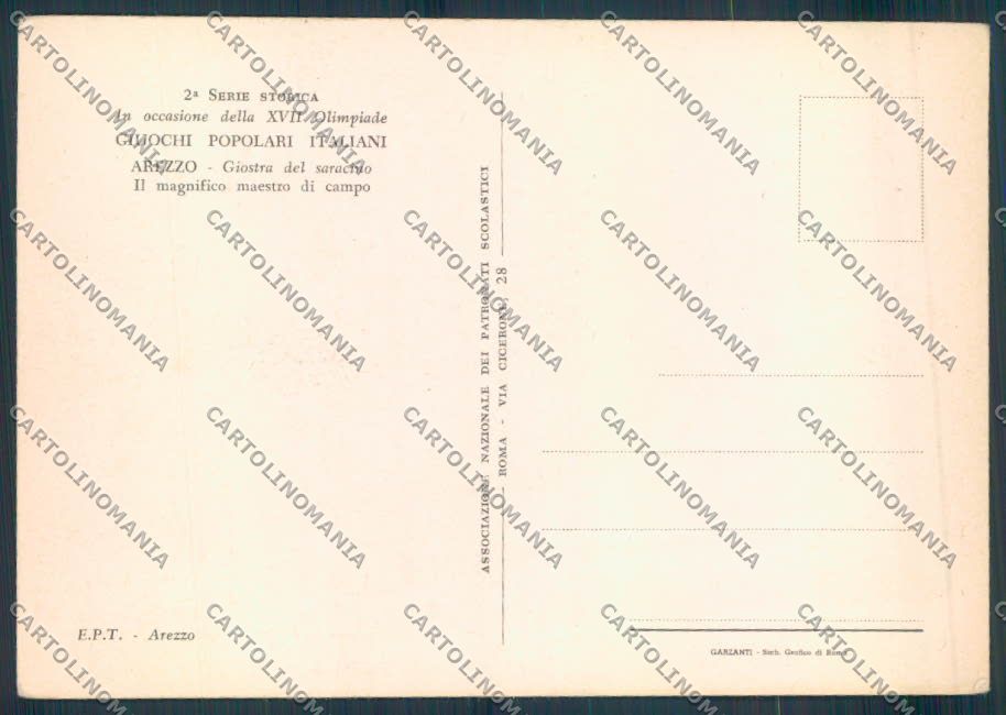 Arezzo città Giostra Saracino FG cartolina ZF3600 – retro
