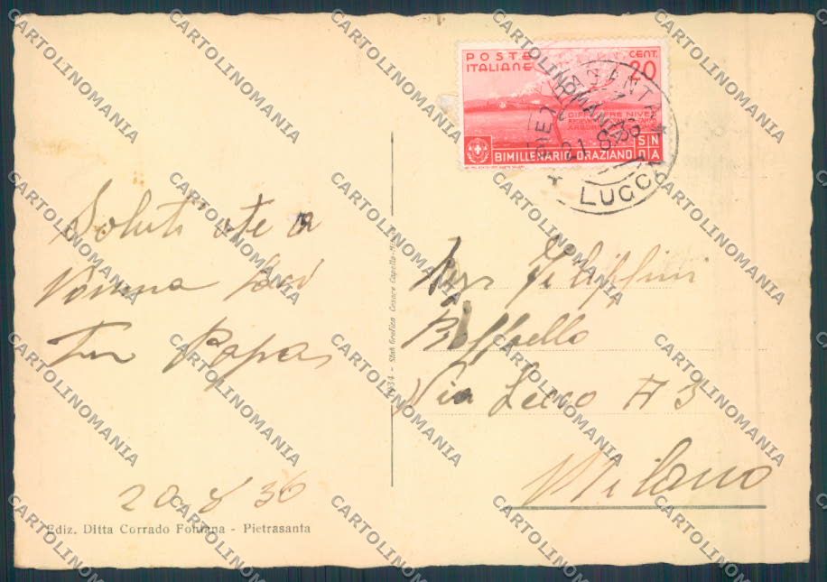 Lucca Marina di Pietrasanta Fiumetto FG cartolina ZF3637 – retro