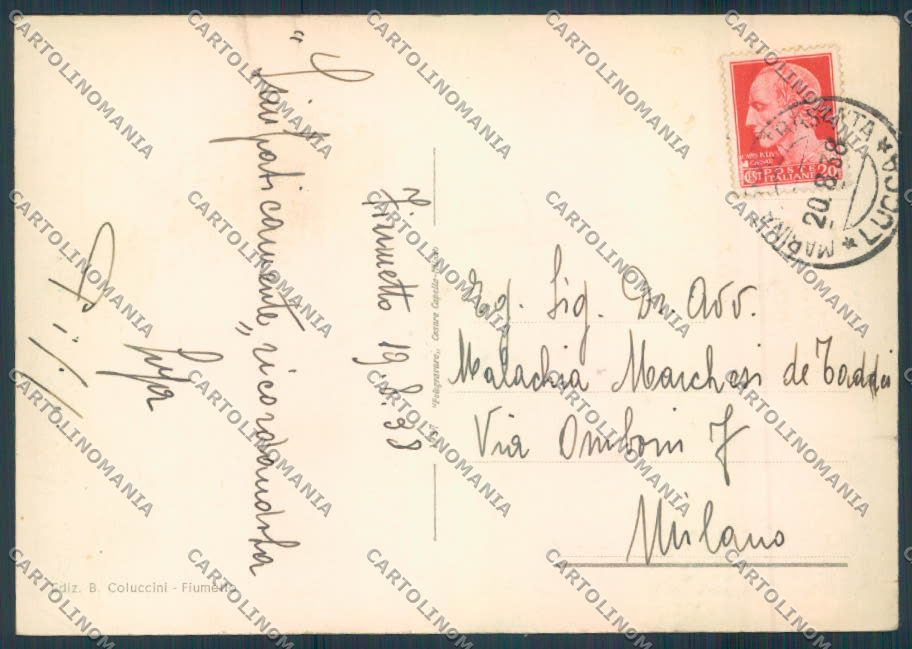 Lucca Marina di Pietrasanta Fiumetto FG cartolina ZF3647 – retro