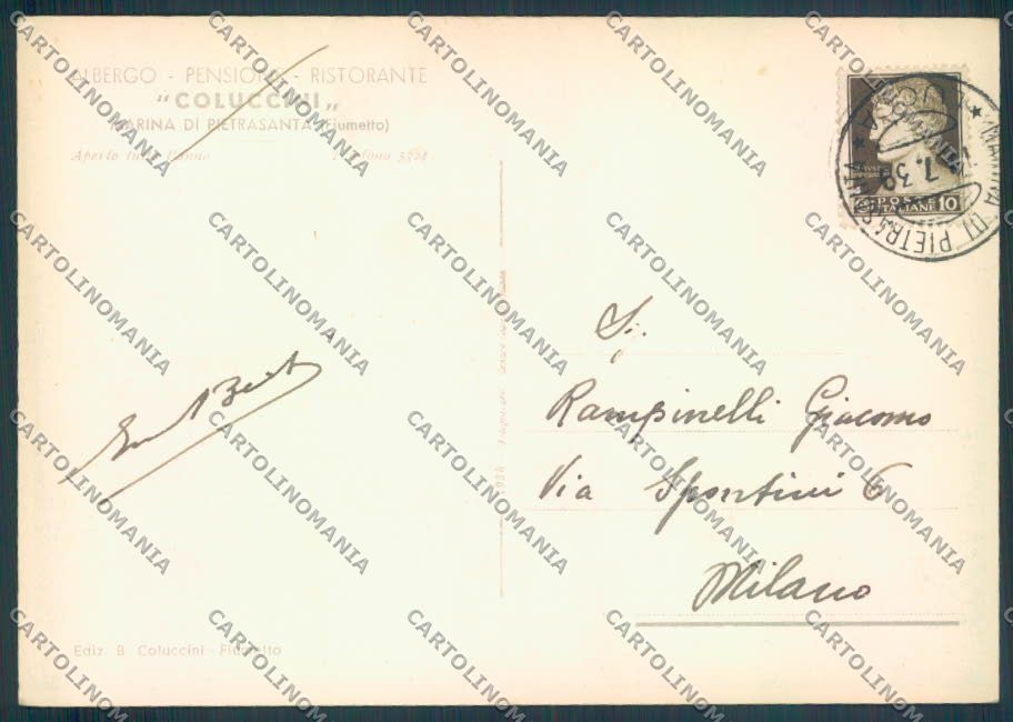 Lucca Marina di Pietrasanta FG cartolina ZF3652 – retro