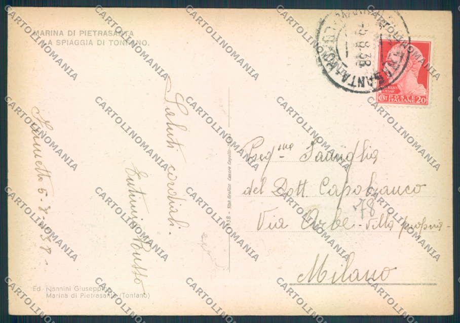 Lucca Marina di Pietrasanta Tonfano FG cartolina ZF3654 – retro