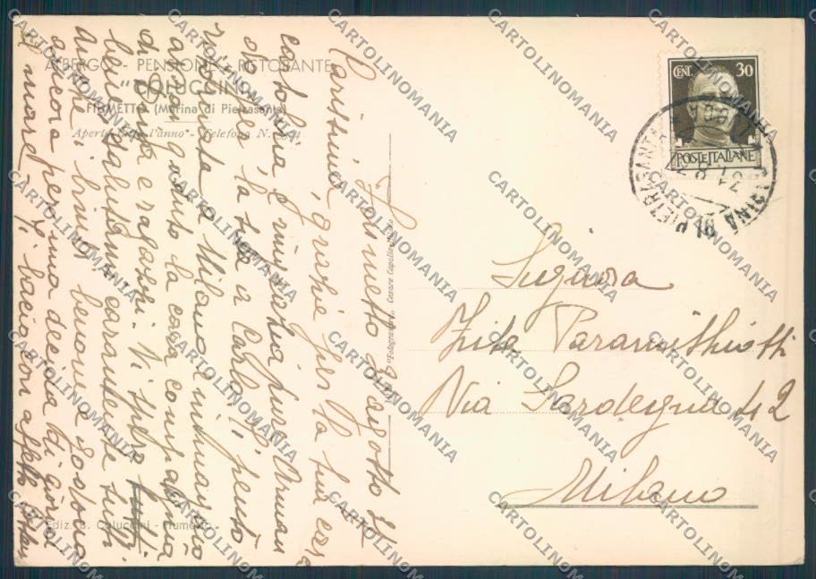 Lucca Marina di Pietrasanta Fiumetto FG cartolina ZF3660 – retro