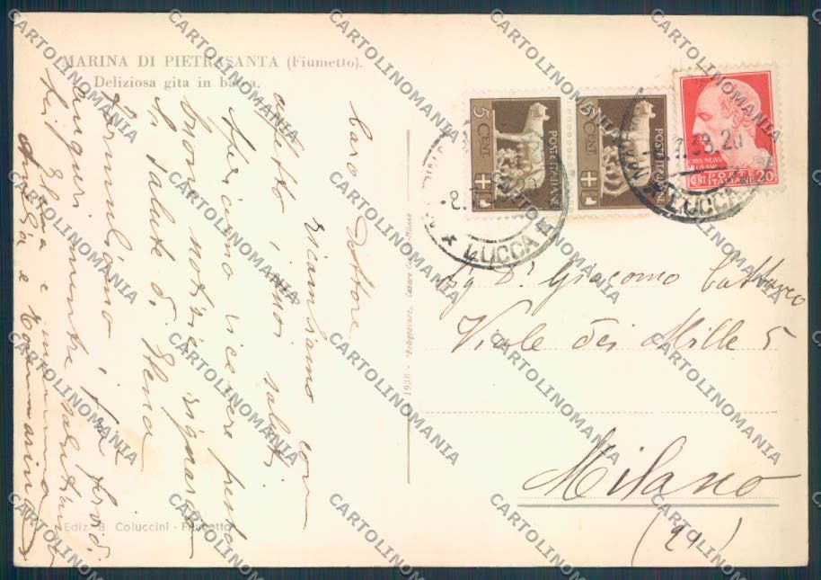 Lucca Marina di Pietrasanta Fiumetto FG cartolina ZF3661 – retro