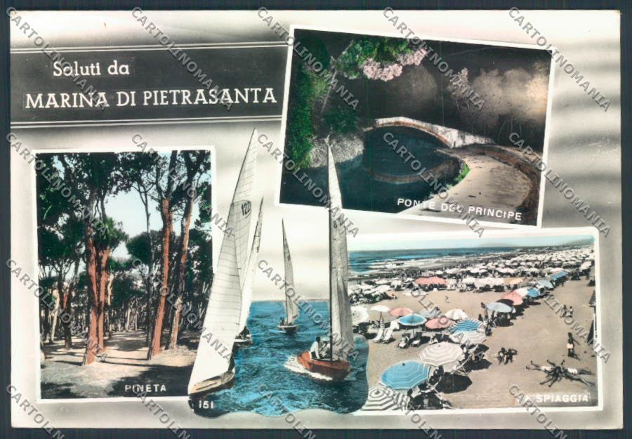 Lucca Marina Pietrasanta Saluti da foto FG cartolina ZF3678 – fronte