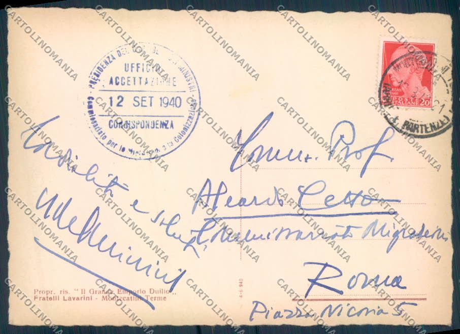 Pistoia Montecatini FG cartolina ZF3777 – retro