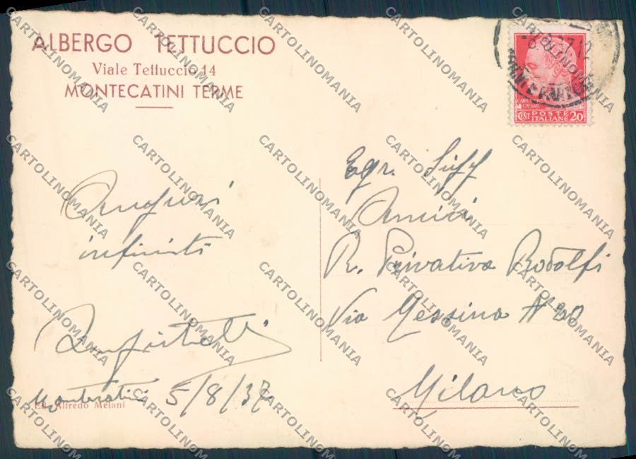 Pistoia Montecatini FG cartolina ZF3778 – retro