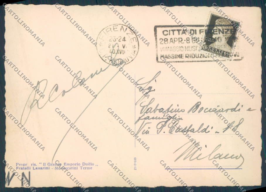 Pistoia Montecatini Funicolare FG cartolina ZF3780 – retro