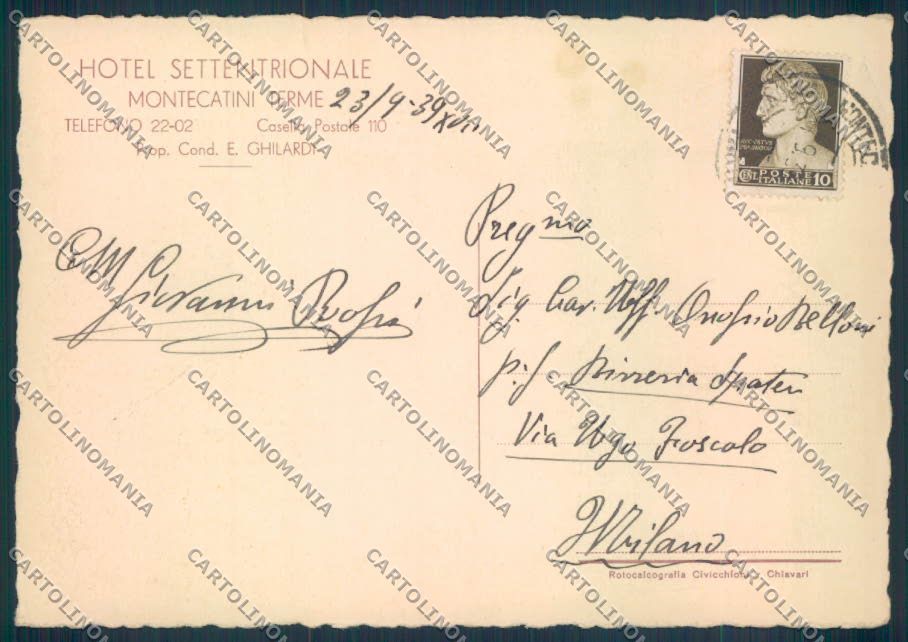 Pistoia Montecatini FG cartolina ZF3782 – retro