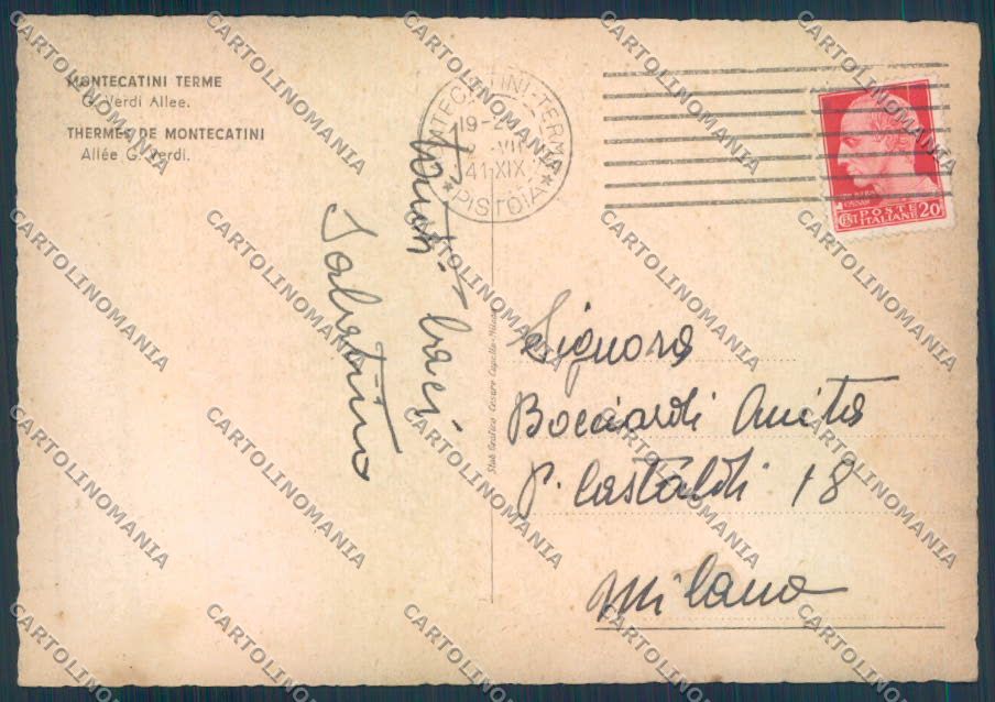 Pistoia Montecatini Viale Verdi FG cartolina ZF3798 – retro