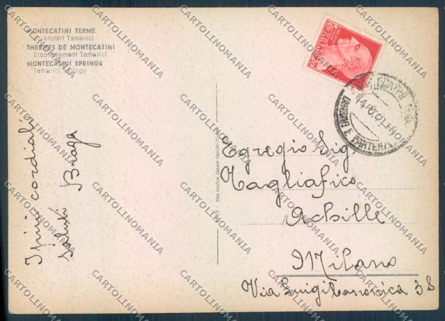 Pistoia Montecatini FG cartolina ZF3801 – retro