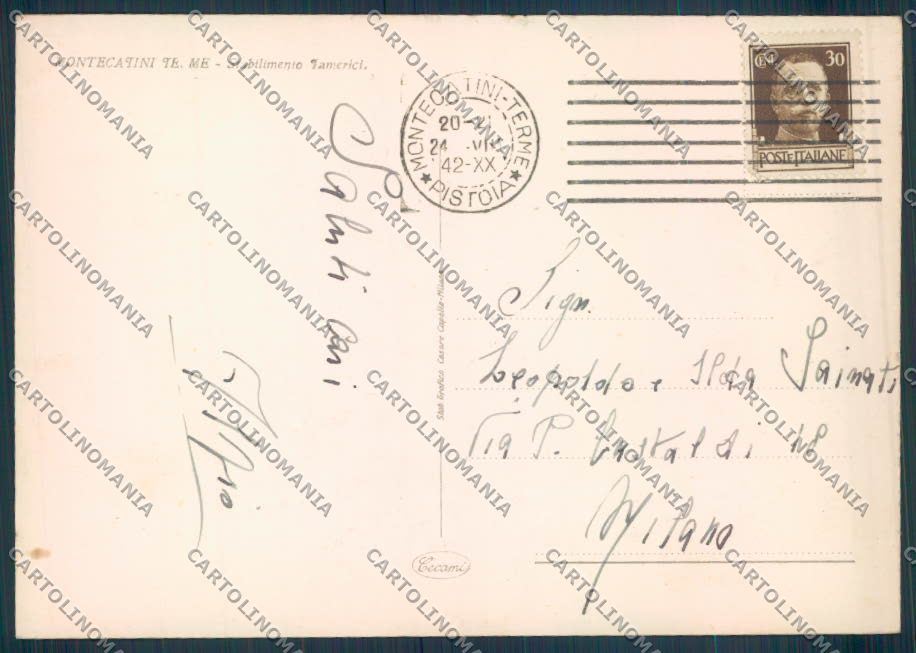 Pistoia Montecatini FG cartolina ZF3807 – retro
