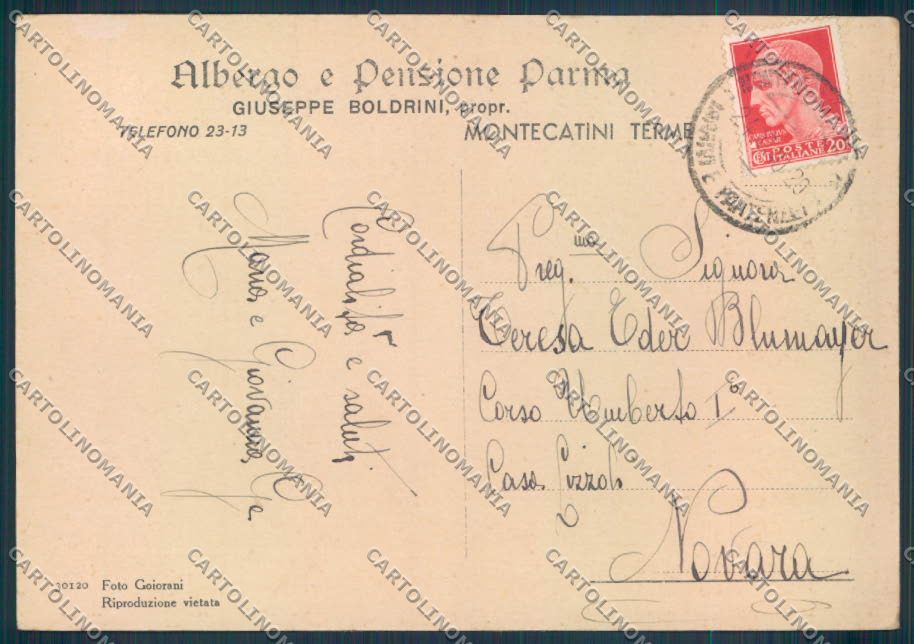 Pistoia Montecatini FG cartolina ZF3814 – retro
