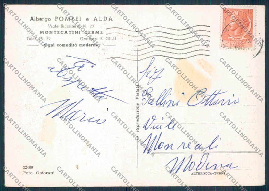 Pistoia Montecatini FG cartolina ZF3815 – retro