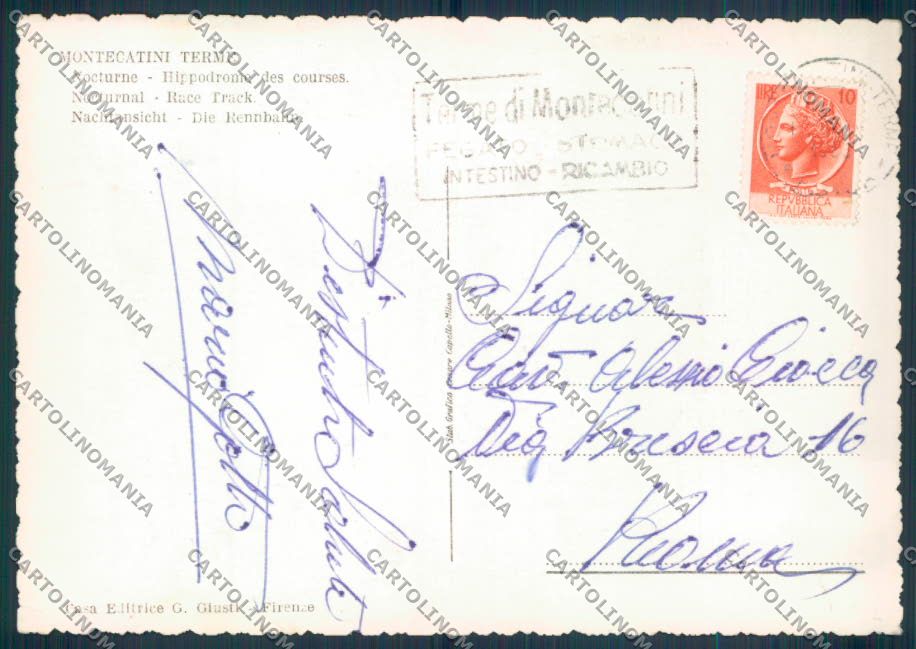 Pistoia Montecatini Ippodromo PIEGA foto FG cartolina ZF3817 – retro