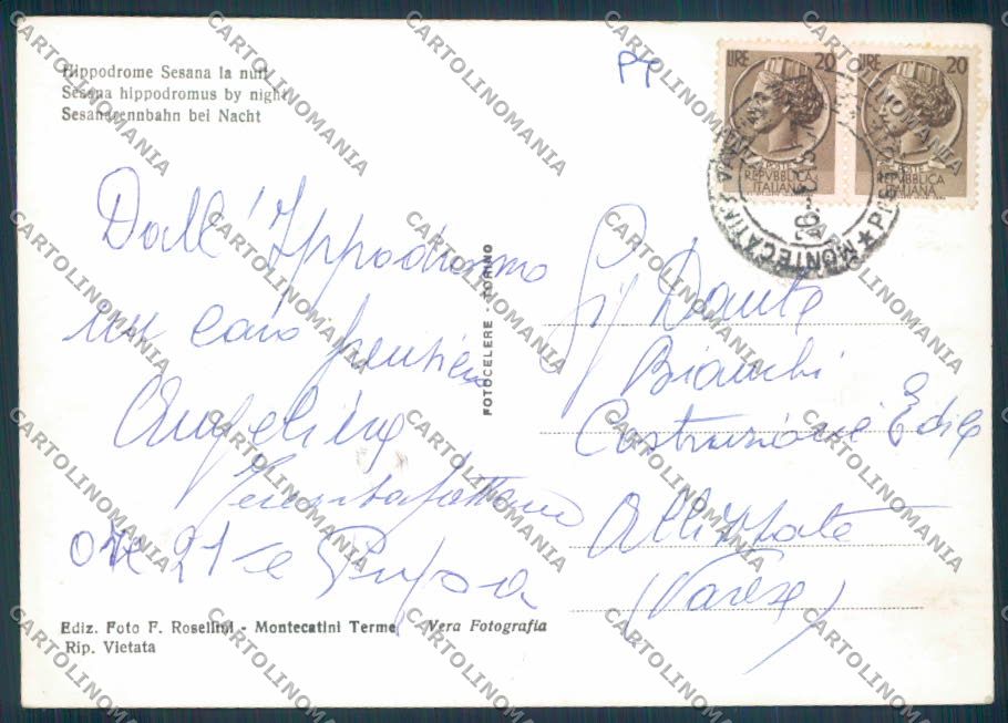 Pistoia Montecatini Ippodromo foto FG cartolina ZF3821 – retro