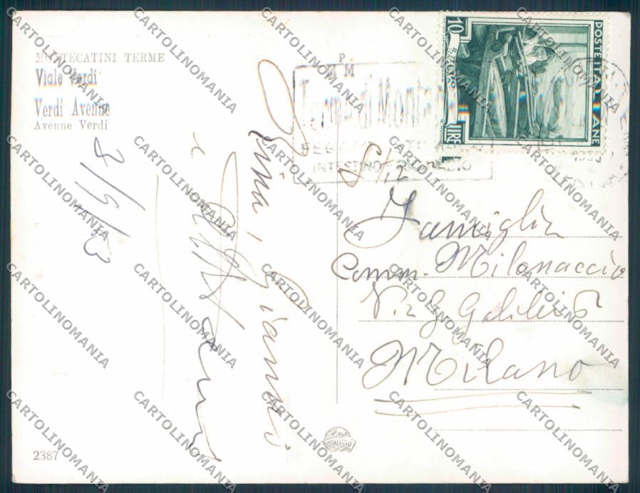 Pistoia Montecatini Viale Verdi foto FG cartolina ZF3824 – retro