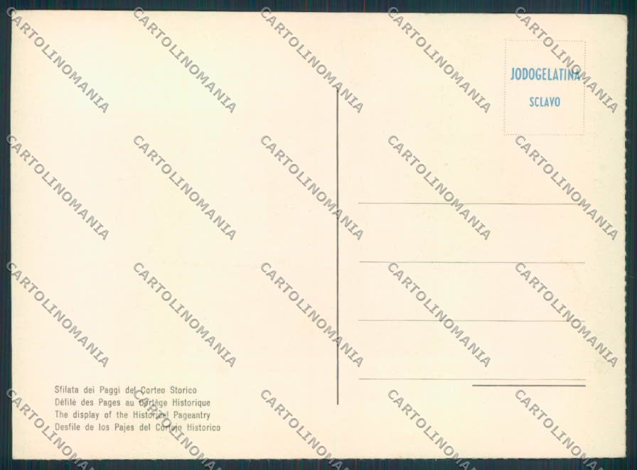 Siena città Sfilata Paggi FG cartolina ZF3872 – retro