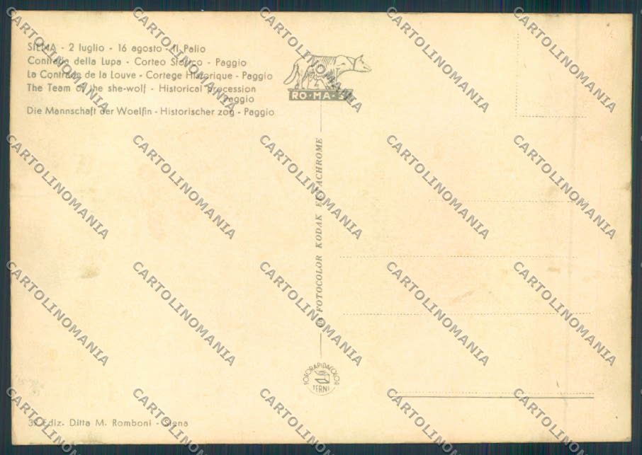 Siena città Palio Lupa foto FG cartolina ZF3888 – retro
