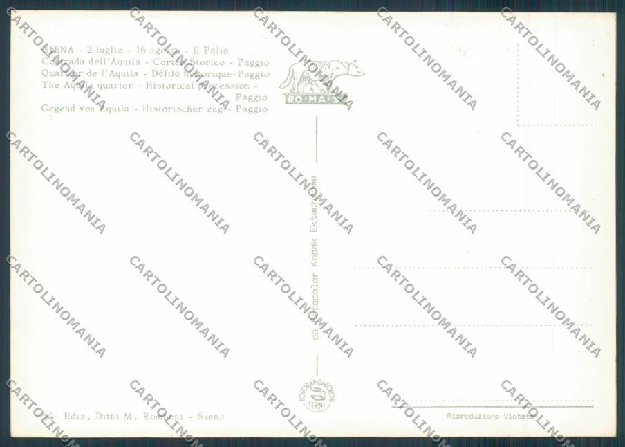Siena città Palio Aquila foto FG cartolina ZF3891 – retro