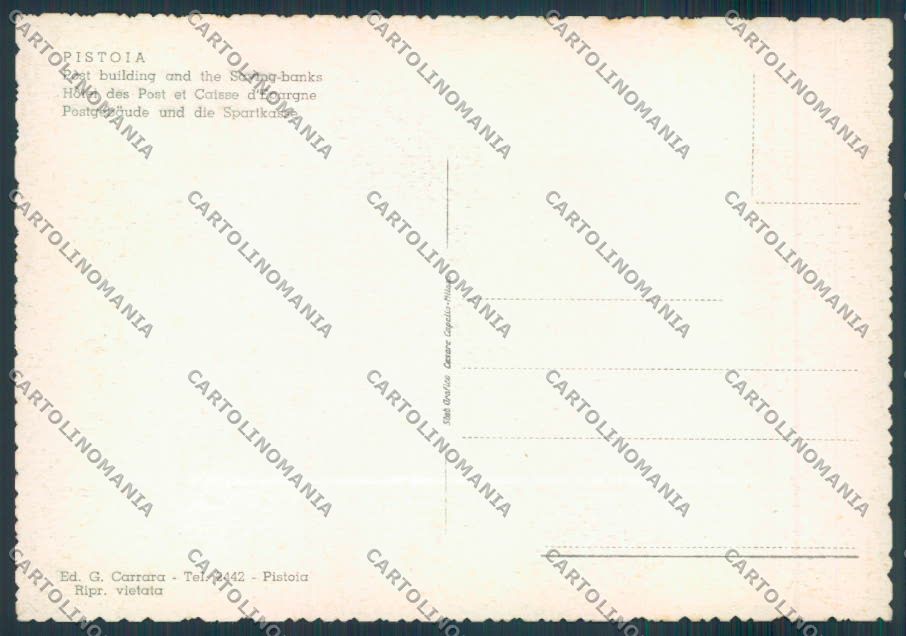 Pistoia città Poste FG cartolina ZF3917 – retro
