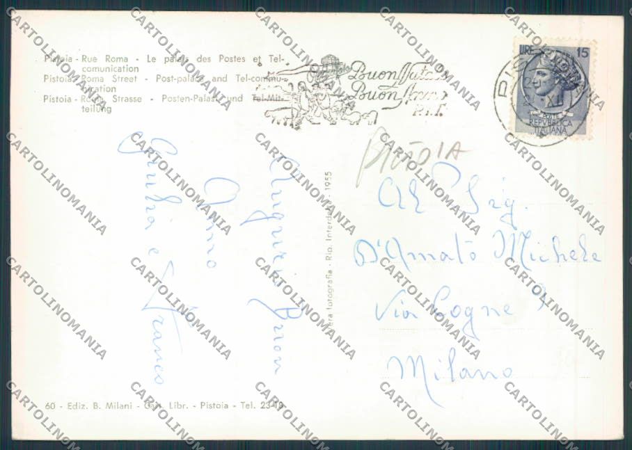 Pistoia città Poste foto FG cartolina ZF3922 – retro