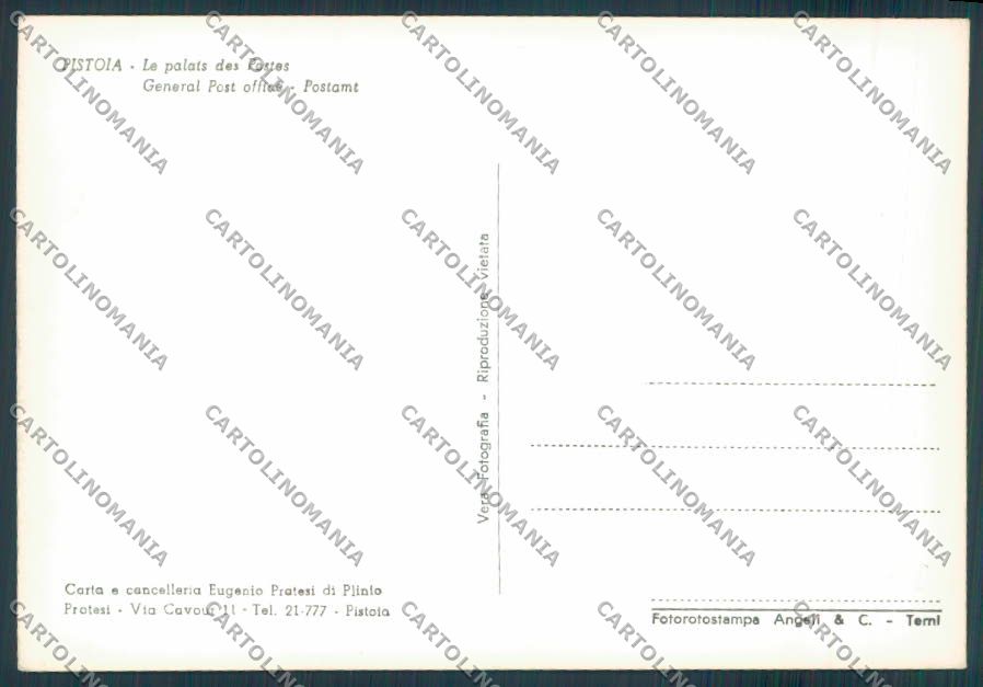 Pistoia città Poste foto FG cartolina ZF3924 – retro