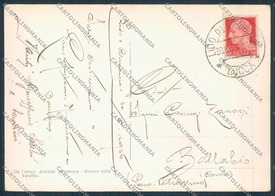 Lucca Lido di Camaiore Viale Pistelli FG cartolina ZF3952 – retro