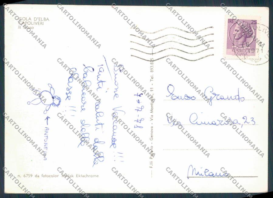 Livorno Elba Capoliveri foto FG cartolina ZF3992 – retro