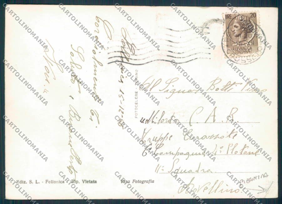 Grosseto Follonica PIEGHINA foto FG cartolina ZF4020 – retro