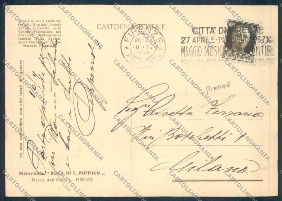 Firenze città Pubblicitaria PIEGHE FG cartolina ZF4031 – retro