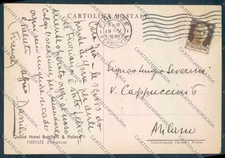 Firenze città Pubblicitaria FG cartolina ZF4041 – retro