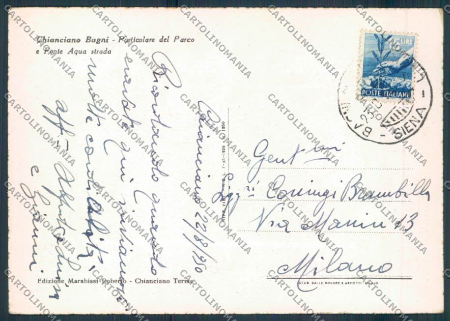 Siena Chianciano FG cartolina ZF4083 – retro