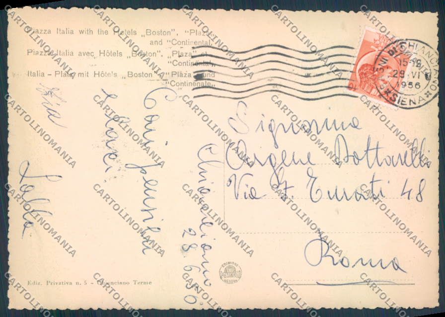 Siena Chianciano Corriera FG cartolina ZF4091 – retro