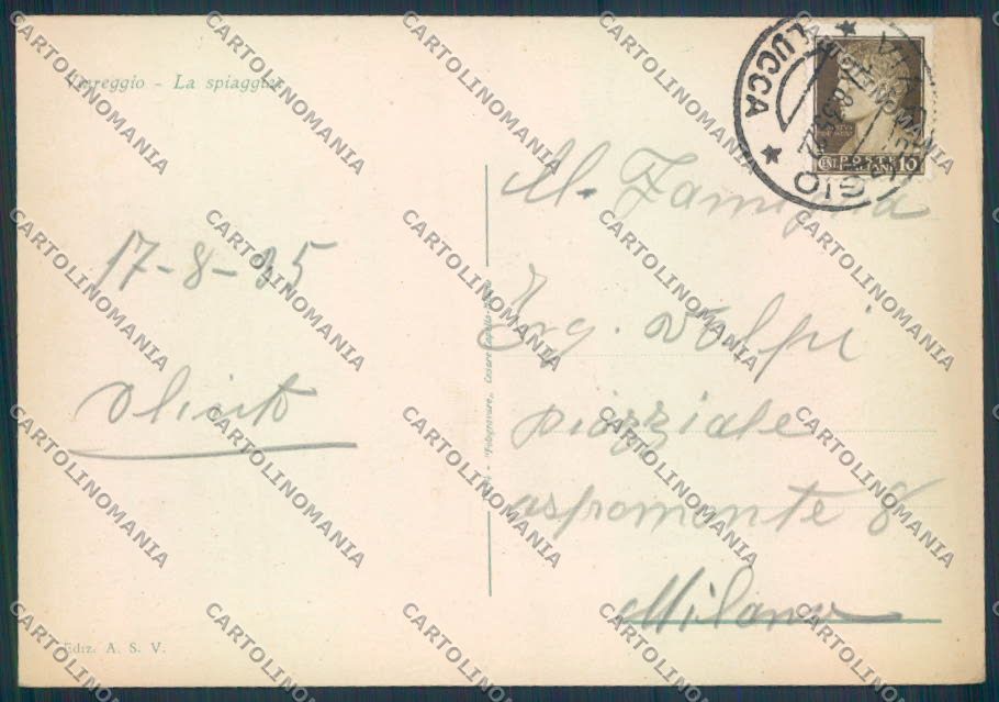Lucca Viareggio FG cartolina ZF4112 – retro