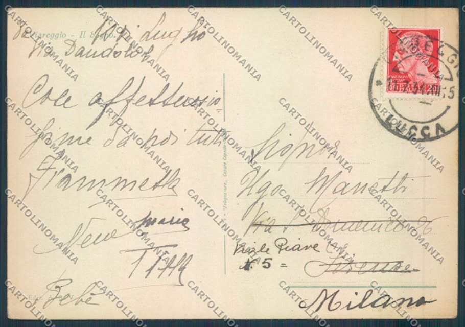 Lucca Viareggio FG cartolina ZF4122 – retro